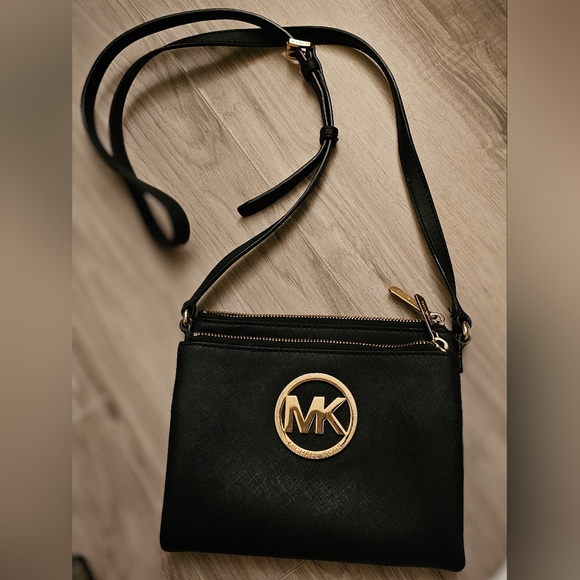 MICHAEL Michael Kors Handbags - MICHAEL KORS Black crossbody leather bag with MK logo